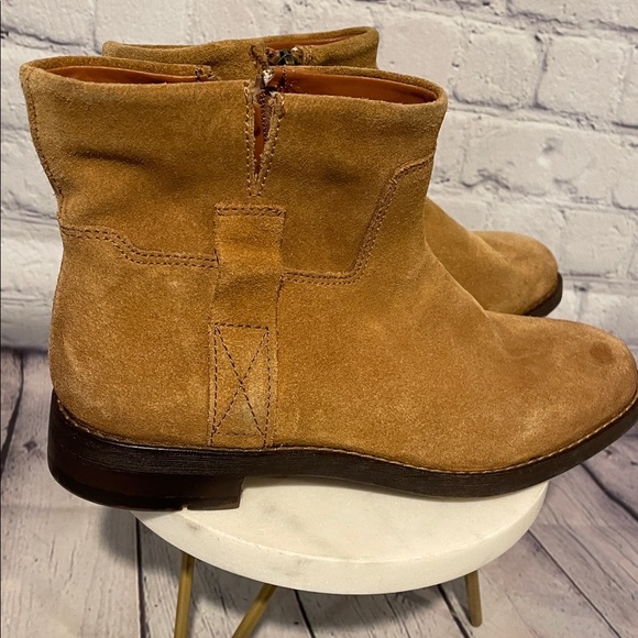 Franco Sarto Malina Tan Suede Leather Booties Sz 6 - Picture 9 of 9